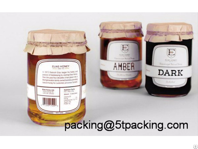 Dustless And Healthy Honey Bottle Use Plastic Adhesive Labels