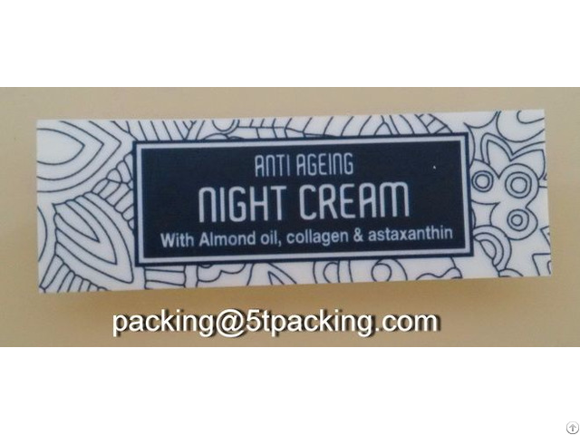 Anti Ageing Night Cream Bottle Labels With Flower Pattern Background