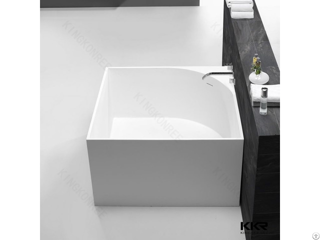 Hotel Use Square Bathtub Stone Resin Matt White