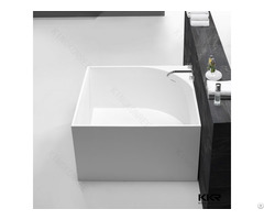 Hotel Use Square Bathtub Stone Resin Matt White