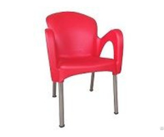 Outdoor Plastic Arm Chairs Aluminum Legs For Restaurant Cafeteria Garden