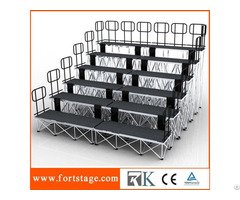 Portable Stage With 6 Layers Guard Rails