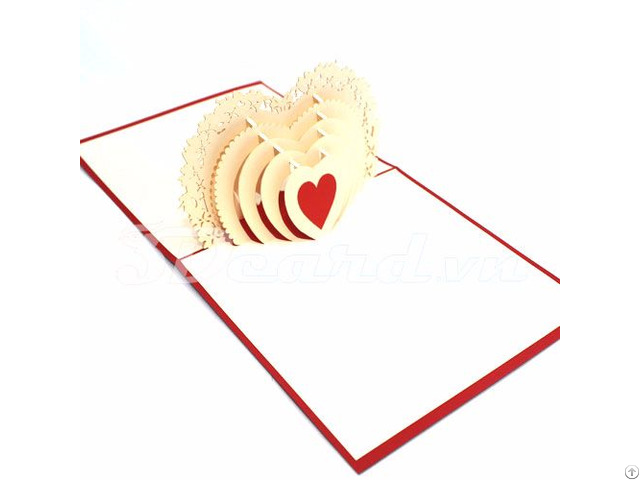 Heart 1 Love 3d Handmade Greeting Pop Up Card