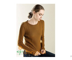 Ladies Round Neck Pullover Color Hits Pure Cashmere Sweaters