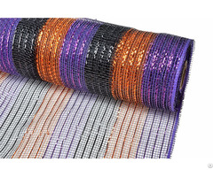 Purple Orange Black Stripe Christmas Decorative Mesh For 70c09i12i20x20