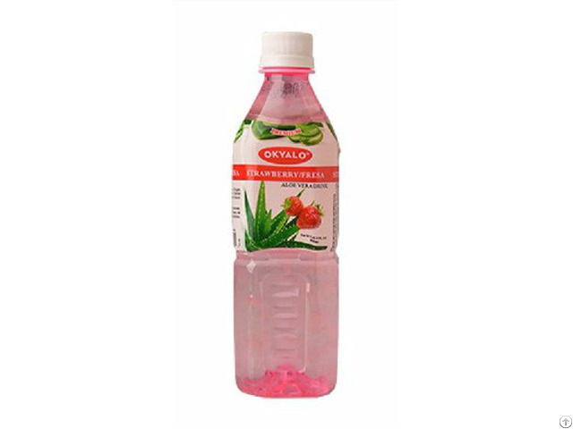 Strawberry Aloe Vera Juice With Pulp Okeyfood In 500ml Bottle