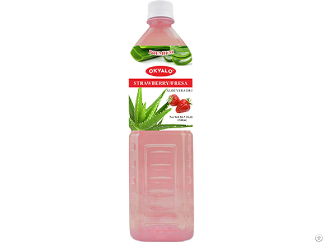 Strawberry Aloe Vera Juice With Pulp Okeyfood In 1 5l Bottle