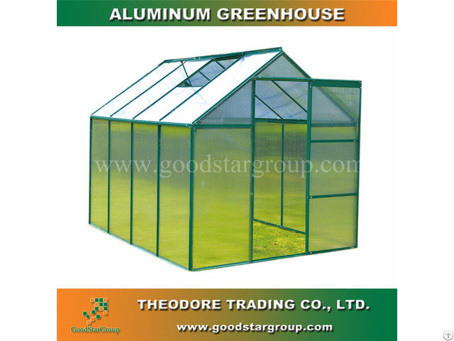 Aluminum Hobby Greenhouse 8x6ft Green Color Backyard Ourdoor Portable Kitset Building