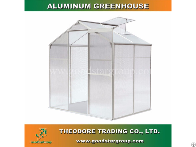 Aluminum Hobby Greenhouse 4x6ft Silver Color Backyard Ourdoor Portable Kitset Building