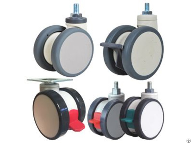 Twin Wheels Medical Trolley Caster