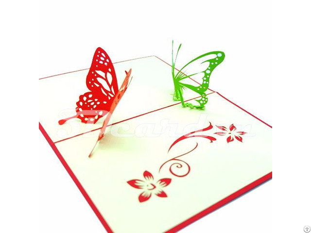 Two Butterflies 3d Pop Up Handmade Greeting Card