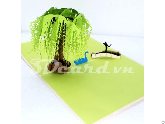 Willow Love Scene 3d Pop Up Birthday Greeting Card