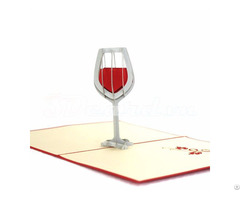 Wine Glass 3d Pop Up Congratulation Card