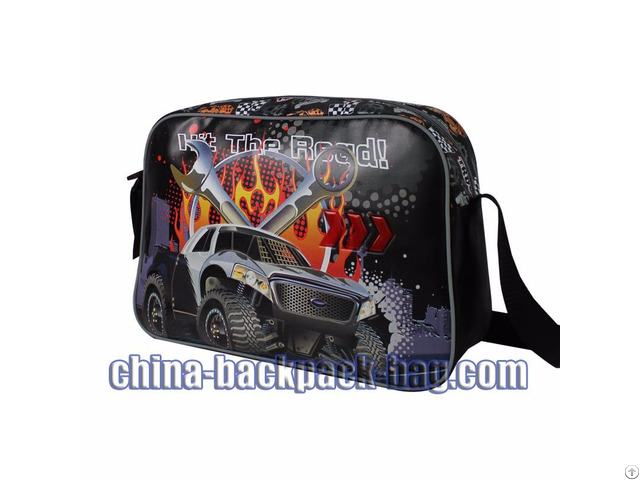 Car Print Kids Twill Shoulder Bags