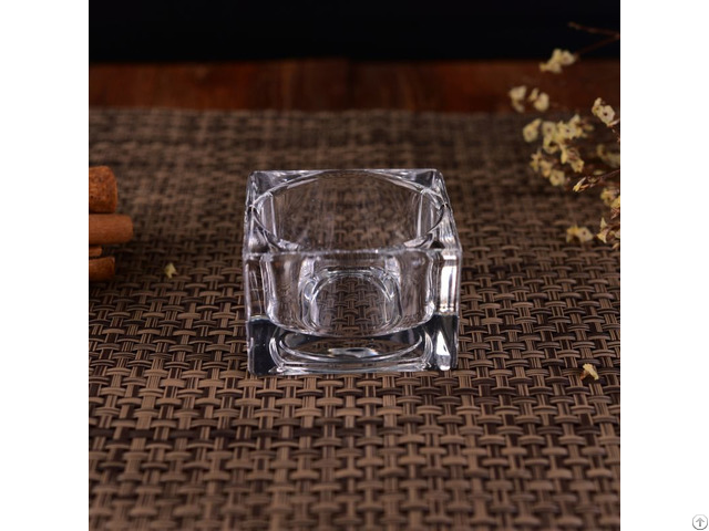 Transparent Square Glass T Light Candle Jar