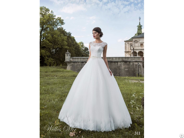 Hot Selling High Grade Fashion Lace Fabric White Boob Tube Top Wedding Dress