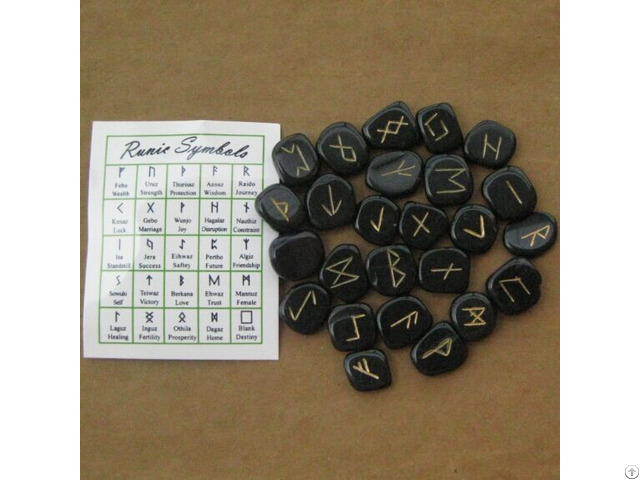 Crystal Black Obsidian Runes Sets