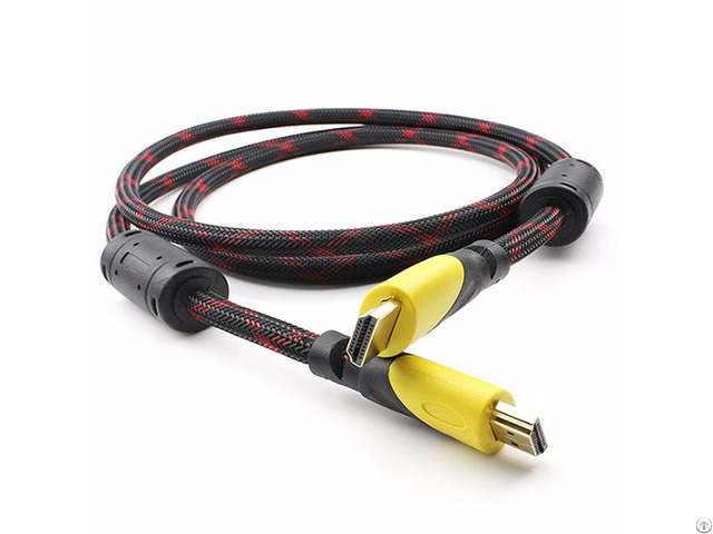 Nylon Braid Magnet Ring Gold Plated Connectors 2k 4k 60hz Hdmi Male Cable