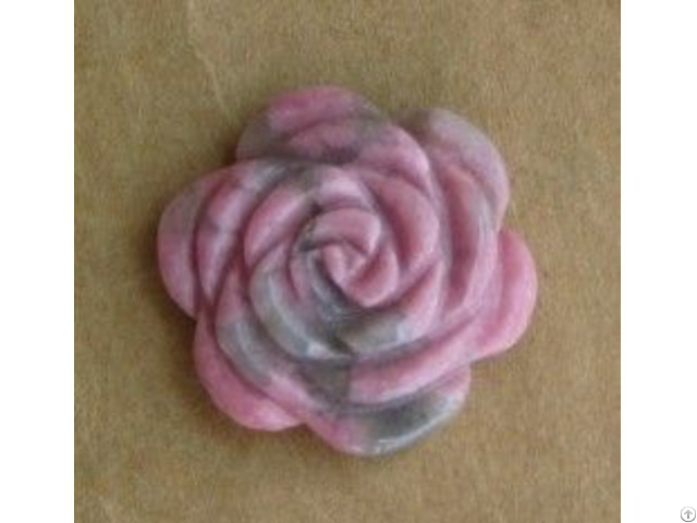 Natural Rose Carved Crystal Rhodonite Flower Craft