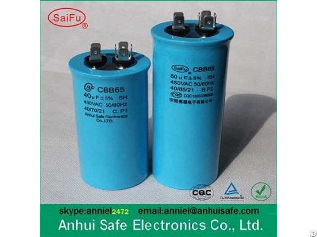 Cbb65 Compressor Capacitor With 250v 370v 440v 450v 500v
