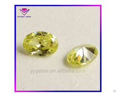 8x10mm Oval Cut Cz Yellow Cubic Zirconia Gemstone From Wuzhou