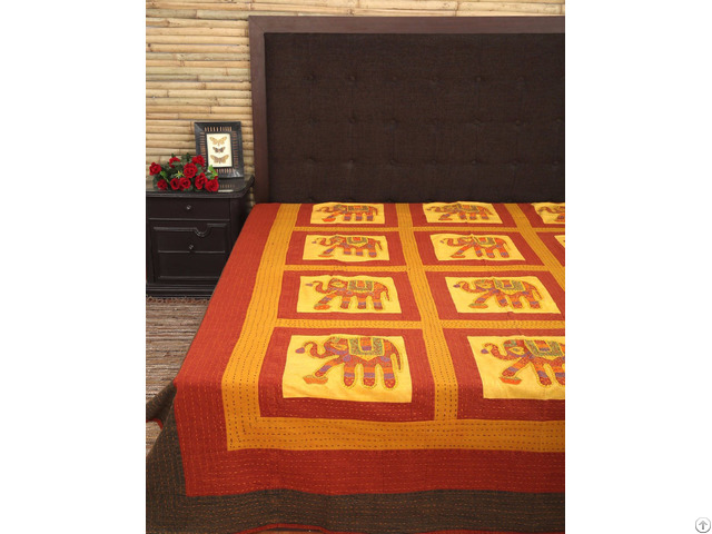 Indian Handmade Patchwork Motif Bedding