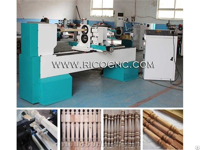 Two Axis Cnc Lathe Machine For Wooden Stairs Woodturning Tools Base Bat Making Machinery