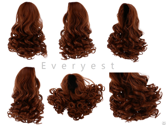 Twenty Eight Cm High Temperature Long Curly Heat Resistant Doll Wigs