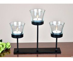Home Decoration Candle Stick With Three Glass Cup