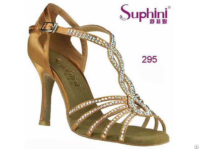 Suphini Women Dark Tan Satin Upper Dance Footwear Shoes