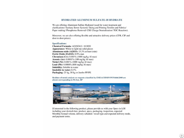 Aluminum Sulfate Hydrated