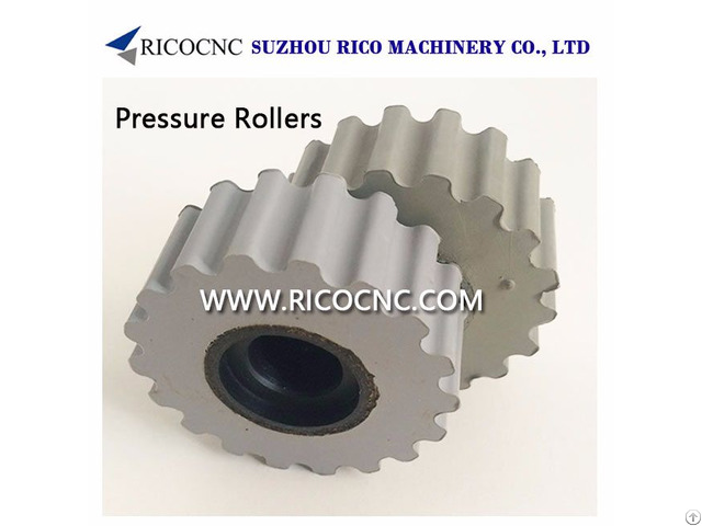 Rubberized Hold Down Edgebander Pressure Rollers Gear Wheels For Edgebanding Machines