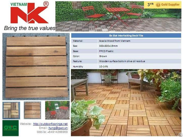 Eco Friendly Interlocking Outdoor Flooring Deck Tile