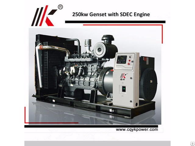 250kw Electronic Diesel Gennerator Set Sdec Genset 6 Cylinder