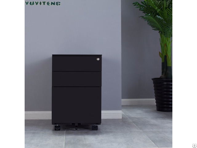 Vertical Metal 3 Drawer Mobile Pedestal Cabinet