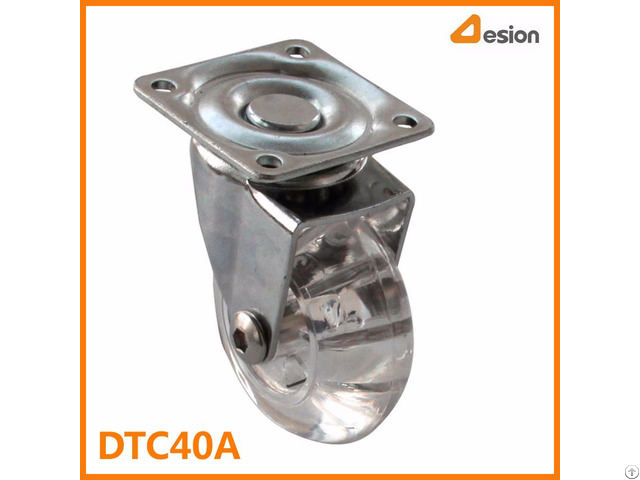 Transparent T Plate Wheel Caster Without Brake