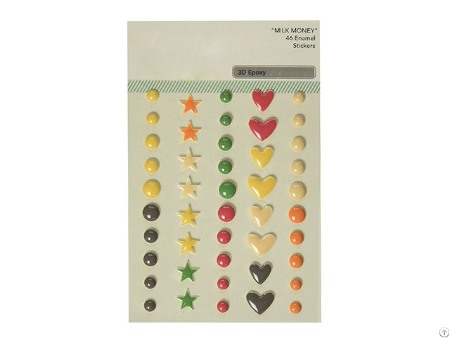 Heart Colorful Drops 3d Epoxy Crystal Stickers