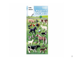 Farm Horse Cow Lamb Animal Learning Puffy Stickers