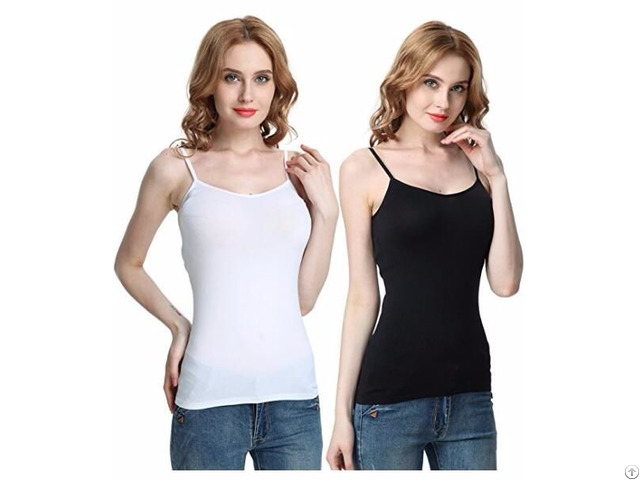 Women S Basic Cami Spaghetti Strap Top Seamless Classic Solid Nylon