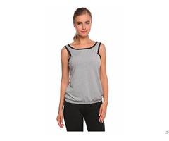 Womens Round Neck Cropped Racerback Tank Tops Running Vest