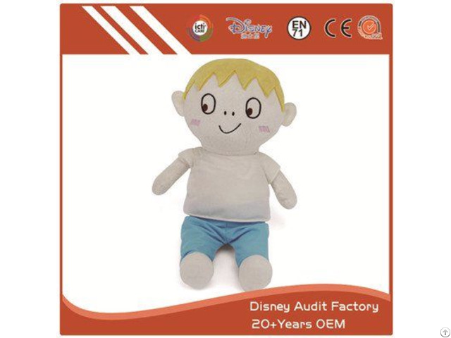 Boy Plush Animal Doll Custom Color Baby Embroidery Designs