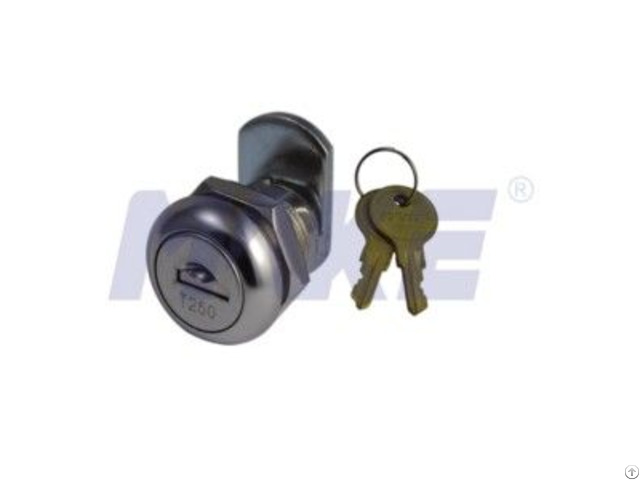 Flat Key Cam Lock Zinc Alloy Shiny Chrome