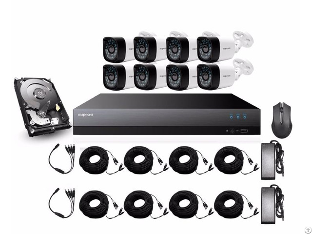 Mapesen 8ch 1080p 2 0mp Outdoor Plastic Bullet With Xvr Diy Kit