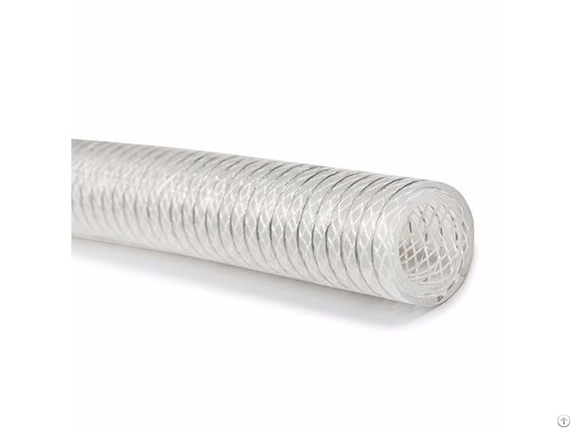Type Tspo Transparent Stainless Steel Helix And Polyester Fiber Braid Reinforced Silicone Hose