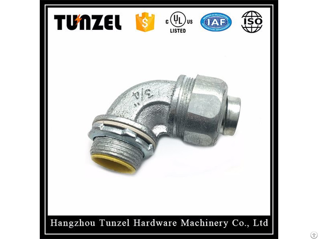 Liquid Tight 90 Degree Malleable Flexible Conduit Connector