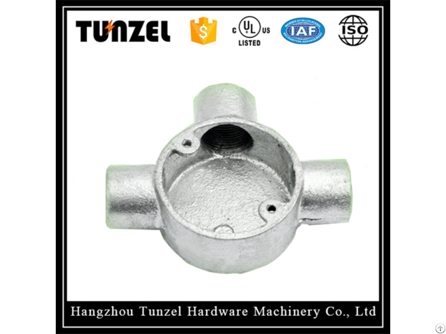 China Suppliers Bs Electrical Junction 3 Way Tee Round Box
