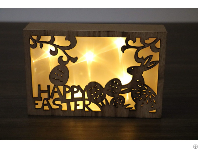 Wholesale Hanging Eco Friendly Wooden Christmas Decoration Led Light Box