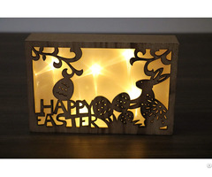 Wholesale Hanging Eco Friendly Wooden Christmas Decoration Led Light Box