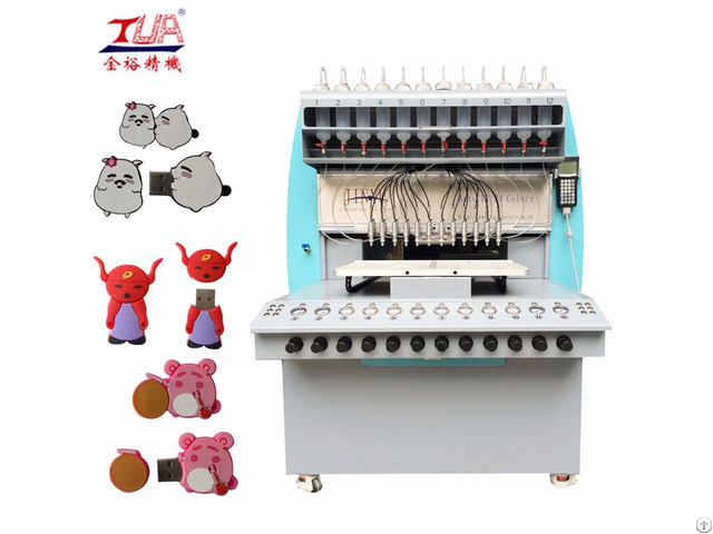 Full Automatic Pvc Plastic Usb Case 8 Color Dispensing Machine