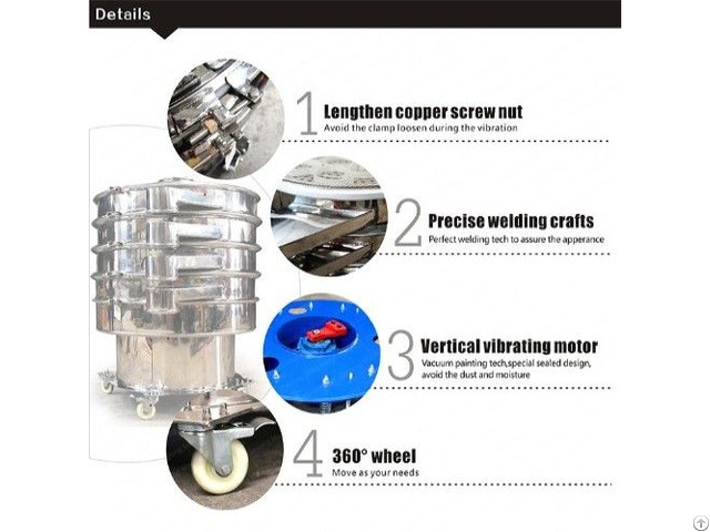 Stainless Steel Flour Circular Rotary Vibrator Screen